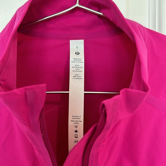 NWOT Lulu Lemon Pink Windbreaker Rain Jacket Size 6 - Picture 3 of 4